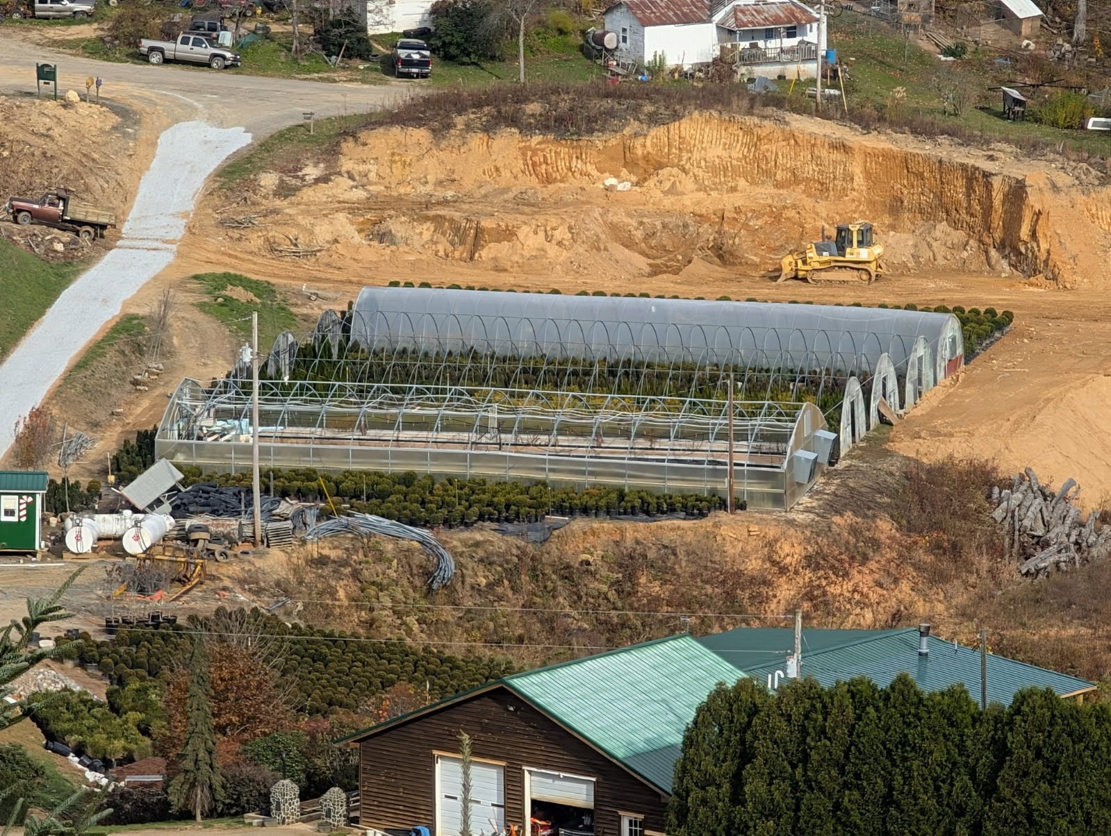 Aerial view of Sugar Plum Farms greenhouse and nursery
